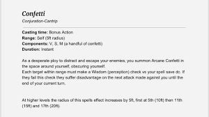 Confetti A Fun 5e Cantrip Unearthedarcana