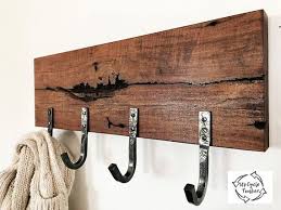 Australian Timber Wall Mounted Coat Rack Hooks Racks Clothing Clothes Hook Bedroom Key Hanger Wooden Hooks Unique Hallway Hardwood Recycled Wall Mounted Coat Rack Coat Rack Hooks Timber Walls