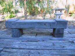 Simple Recycled Hardwood Timber Bench Japanese Style Garden Seating Outdoor Bench Timber Bench