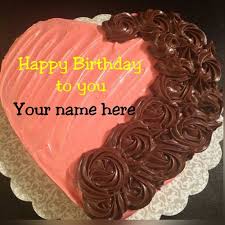 Rectangle Shape Heart Shape Happy Birthday Chocolate Cake Heart Shaped Chocolate Cream Birthday Cake With Name On Cake Name Heart Shaped Chocolate Heart Birthday Cake