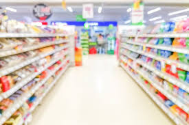 Abstract Blurred Supermarket Aisle With Colorful Shelves And Unrecognizable Customers Paid Paid Paid Supe Colorful Shelf Creative Photography Creative
