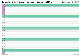 Kalender mit feiertagen in niedersachsen 2021. Ferien Niedersachsen 2022 Ferienkalender Ubersicht