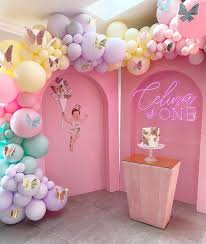 Diy First Birthday Decoration At Home Cheap Home Decor Ideas Saleprice 38 In 2020 Butterfly Themed Birthday Party Diy Baby Shower Decorations Baby Shower Balloons Girl