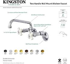 All parts of a kingston brass faucet are warranted to the original retail purchaser to be free from defects in material and workmanship for a the same parts diagram is printed as a part of installation instructions, again without the legend. Amazon Com Kingston Brass Ks613orb Kingston 6 Inch Adjustable Center Wall Mount Kitchen Faucet Oil Rubbed Bronze Home Improvement
