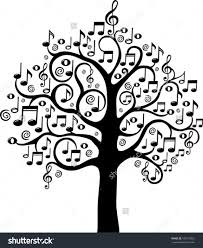 Black And White Music Notes Background Black Tree From Musical Notes Isolated On White Background Vector Muziek Kunst Muziek Tekeningen Kunst Muziek