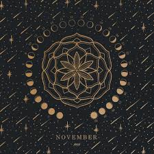 November Moon Phases 2020 Meteor Showers Mandala Cosmic Art Full Moon Lunar Calendar Wallpaper Cosmic Art Sacred Geometry Art Celestial Art