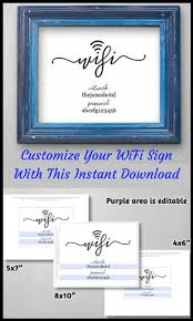 Wifi Password Printable Template Wifi Password Sign Print Pdf Instant Download Digital File C Wifi Password Sign Wifi Password Sign Printable Wifi Sign