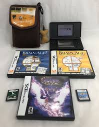 Nintendo Ds Lite Handheld Game Console Black Brain Games Spyro Dogs Brown Case Nintendo Nintendo Ds Lite Nintendo Ds Ds Lite