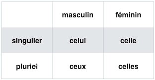 Pronoms démonstratifs : celui, celle, celles, ceux