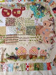 Gnome Mushroom House Village Table Runner Fabric Postcards Applique Quilts Quilted Table Runners Patterns
