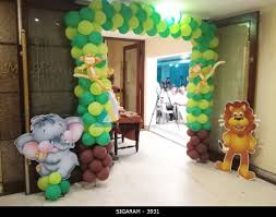 Woodland creatures party supplies baby shower decorations, forest animal friends theme party supplies, 32 guests dinner plates, dessert plates,9 oz cups and napkins for baby shower and birthday party. Forest Themed Birthday Decoration At Jayaram Hotel Pondicherry