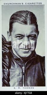 Churchman Kings of Speed Series cigarette card depicting Sid Ferris, an  English long-distance cyclist who broke the records for  Edinburgh-to-London, Land's End to John O'Groats, and 1,000 miles in 1937.  Sid Ferris