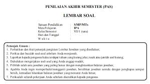Soal Uas Ipa Kelas 7 Semester 1 Dan Kunci Jawaban Ilmusosial Id