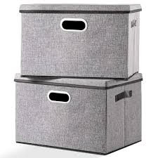 Exporter of quality decorative storage boxes with lids. Large Foldable Storage Bins With Lids 2 Pack Linen Fabric Decorative Storage Boxes Organizer Containers Basket Cube Buy Online In Aruba At Aruba Desertcart Com Productid 154429290