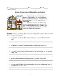 The student will distinguish among observation, prediction and inference. Safety Measurement Observation Inference Worksheet By Lesson Universe