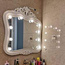 You could for example make a round frame that lights up which can fit around an existing mirror. Selfila Vanity Lights For Mirror Adjustable Rgb Color Diy Hollywood Style Led Vanity Mirror Lights Kit Usb Makeup Mirror Lights Stick On Bathroom Mirror Usb Charger Not Include 10 Bulbs Buy Online At Best