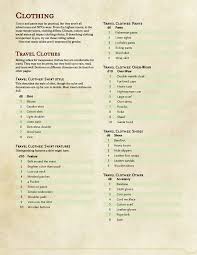 A Quick Rolling Table For Clothing Based On Clothing From The Medieval And Renaissance Period Yes There Is Dungeons And Dragons D D D D Dungeons And Dragons