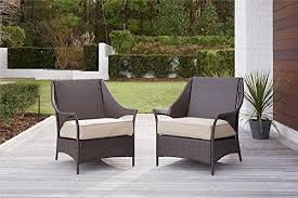 Cosco Outdoor Lounge Chairs 2 Pack Dark Brown Wicker Patio Furniture Sets Patio Lounge Chairs Outdoor Chairs
