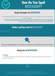 Correct Spelling For Necessary Infographic Spellchecker Net
