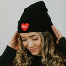Sorority Embroidered Heart Beanie