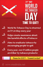 Intially resolution was passed to create world no smoking day on 7 april but later it was decided to start world no tobacco day on 31 may by linking all tobacco related theme together. Qmvoxdftdm3gjm