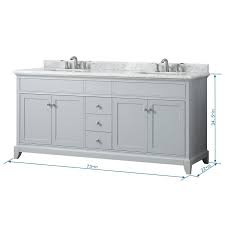 Aurora 73 In Gray Vanity With Carrara Top In 2021 Marble Vanity Tops Carrara Marble Light Gray Cabinets