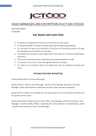 Acts as an intermediary between sales and marketing job duties: Car Sales Manager Job Description Tablon