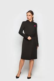 Black Wrap Cocktail Dress Long Sleeve Stand Collar Kimono Blazer Dress Office Business Knee Dress Belted Tuxedo Japanese Dress Tavrovska Blazer Dress Japanese Dress Long Sleeve Cocktail Dress