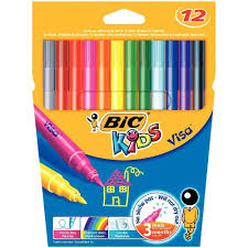 Feutre souple tout usage ! Feutre Visa 880 Pointe Moyenne Lot De 25 Pochettes De 12 Bic Kids Vente De Feutre Coloriage Pointe Fine La Centrale Du Bureau