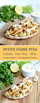 Let S Go Veggie Today With These Amazing Pita Pockets Filled With Roasted Lemon Cauliflower Halloumi Cheese And A D Halloumi Cooking Delicious Vegan Recipes