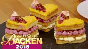 Bei der technischen prüfung gilt es tompouce, holländische blätterteigschnitten mit einer. Franzosisches Blatterteig Geback Wem Gelingt S Verkostung Das Grosse Backen 2018 Sat 1 Tv Youtube