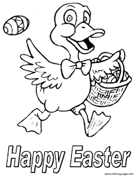Donald duck coloring pages are very popular amongst kids. Happy Easter S Ducks Hunting Eggs52e7 Coloring Pages Printable