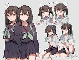 twitter アニメの女の子猫 アニメの女の子のデッサン 塗り絵 かわいい