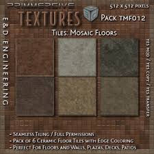 Colors and patterns are already coordinated and placed. Second Life Marketplace Tmf012 6 Glossy Ceramic Stone Mosaic Tile Patterns For Elegant Floors And Walls Plazas And Decks By E D Engineering