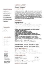 Manage a field sales team consisting of, sales account managers, business development personnel and technical support personnel. District Manager Resume Cv Examples Sample Template Local National Job Description Sales