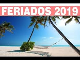 Resultado de imagem para calendÃ¡rio 2019 feriados