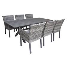 Free shipping on everything!* shop the best selection of outdoor furniture from overstock your online garden & patio store! Henryka 7 Piece Patio Dining Set Black Aluminum And Grey Pvc Wicker Lowe S Canada