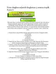 We are a sharing community. Nota Ringkas Sejarah Tingkatan 5 Domgreenway