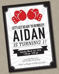 Boxing Birthday Invitation Ufc First Birthdays 2nd 3rd Etsy Birthday Party Box Boxing Theme Party Ideas Birthday Invitations