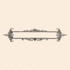 Vintage Fancy Title Border Element Antique Victorian Rectangle With Spearheads Header Frame Vector Clipart Instant Download Svg Logo De Barbearia Instagram