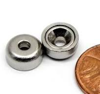 Neodymium Cup Magnets 0.39" Diameter | 3 LB Holding Power | Round Base with  Countersunk Hole