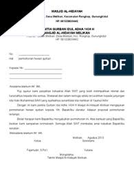 Contoh surat permohonan bantuan dana pendidikan ke baznas. Proposal Permohonan Hewan Qurban Lakaran