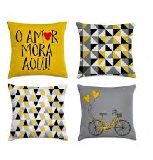 Capa De Almofada Amarela E Cinza Kit 4 Capas De Almofada Geometrica Amarelo E Cinza Ii Kombigode Store Em 2020 Almofadas Amarelas E Cinza Almofadas Amarelas Almofadas