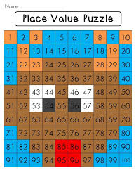 Christmas Math Center Place Value 100 Chart Puzzle