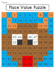 christmas math center place value 100 chart puzzle