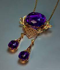 An Impressive Antique Siberian Amethyst Demantoid Garnet And Rose Gold Pendant Necklace Made In Mos Amethyst Jewelry Antique Jewelry Antique Amethyst Jewelry