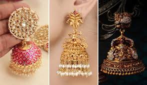 22k gold antique peacock kundan jhumkas studded with rubies, emeralds and uncut diamonds by navrathan jewellers. Best Traditional Jhumka Designs To Wear For Brides 2021 Women Fashion Blog