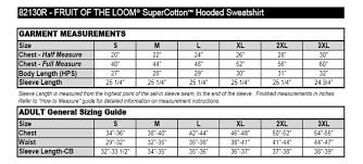 Fruit Of The Loom Sweatshirt Sizes Arts Arts