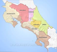 Puntarenas province in costa rica on the south pacific coast is where the ocean and the rainforest combine to make fantastic adventures for visitors. Costa Rica Maps Freeworldmaps Net