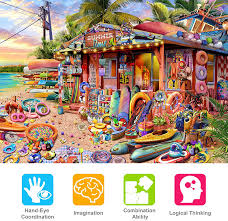 Only ships with $35 orders. Amazon Com Huadada Puzzles For Adults 1000 Piece Family Puzzle Adult Beach Shop Landscape Puzzle Game Adult 1000 Piece Jigsaw Puzzles Educational Games 27 6 X 19 7 Toys Games
